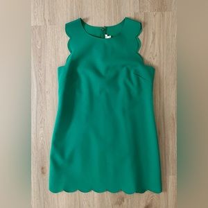 JCrew Green Scallop Dress size 14